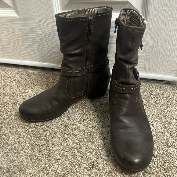 Abeo Marsha Brown Block Boots 5N - Picture 1 of 7